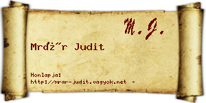 Mrár Judit névjegykártya